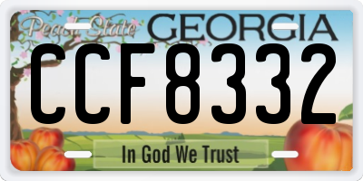 GA license plate CCF8332