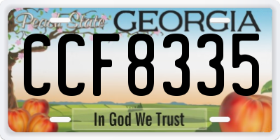 GA license plate CCF8335