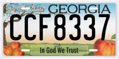 GA license plate CCF8337