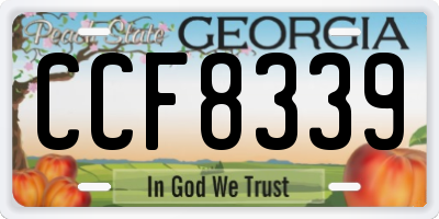 GA license plate CCF8339
