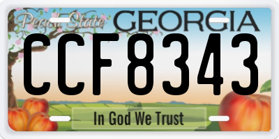 GA license plate CCF8343