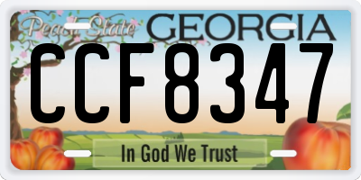 GA license plate CCF8347