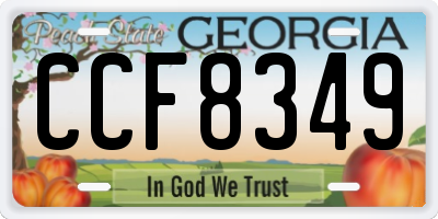 GA license plate CCF8349