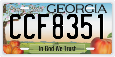 GA license plate CCF8351