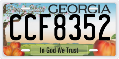 GA license plate CCF8352