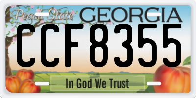 GA license plate CCF8355