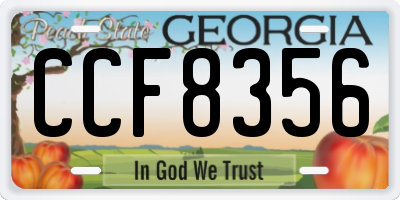 GA license plate CCF8356
