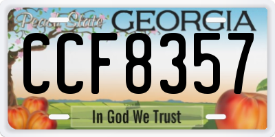 GA license plate CCF8357