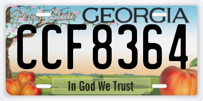 GA license plate CCF8364