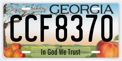 GA license plate CCF8370