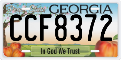 GA license plate CCF8372