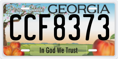GA license plate CCF8373