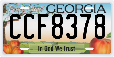 GA license plate CCF8378