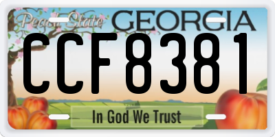 GA license plate CCF8381