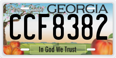 GA license plate CCF8382