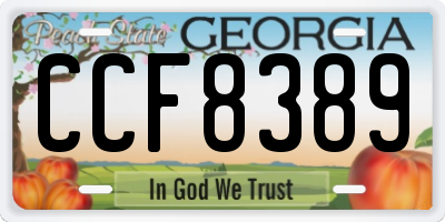 GA license plate CCF8389