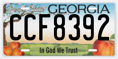 GA license plate CCF8392