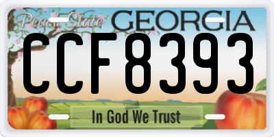 GA license plate CCF8393