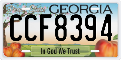 GA license plate CCF8394