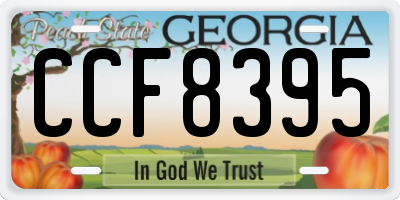 GA license plate CCF8395