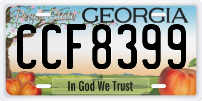 GA license plate CCF8399