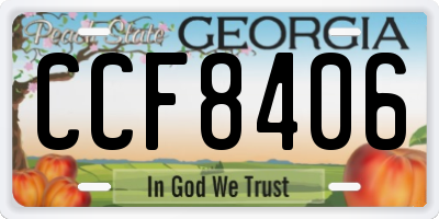 GA license plate CCF8406