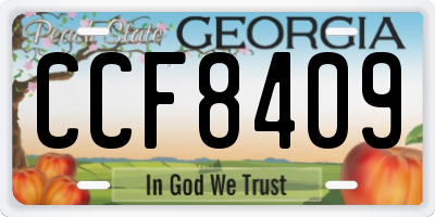 GA license plate CCF8409