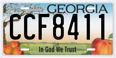 GA license plate CCF8411