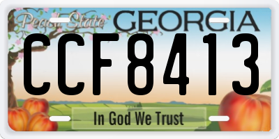 GA license plate CCF8413