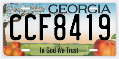 GA license plate CCF8419