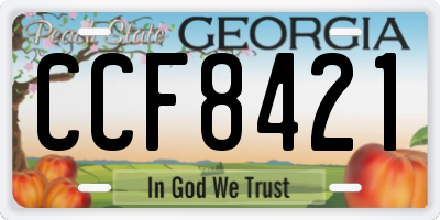 GA license plate CCF8421