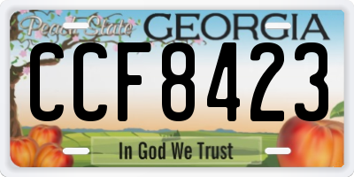 GA license plate CCF8423
