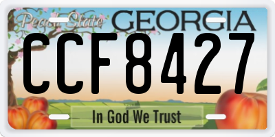 GA license plate CCF8427