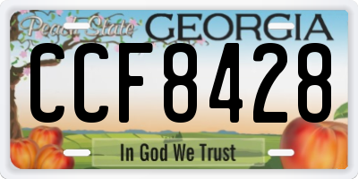 GA license plate CCF8428