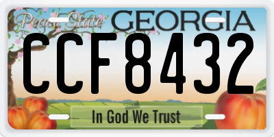 GA license plate CCF8432
