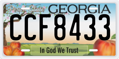GA license plate CCF8433