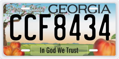 GA license plate CCF8434