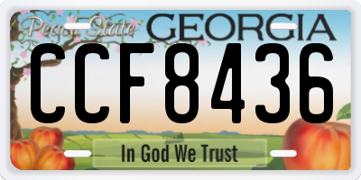 GA license plate CCF8436