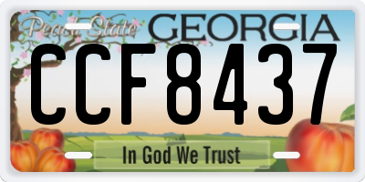 GA license plate CCF8437