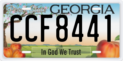 GA license plate CCF8441