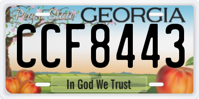 GA license plate CCF8443