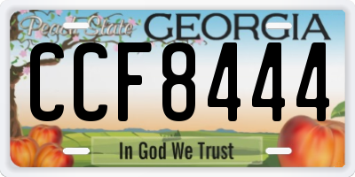 GA license plate CCF8444