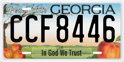 GA license plate CCF8446