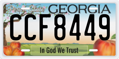 GA license plate CCF8449