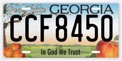 GA license plate CCF8450