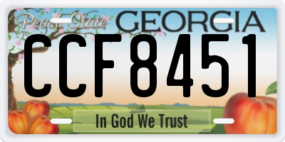 GA license plate CCF8451