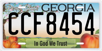 GA license plate CCF8454