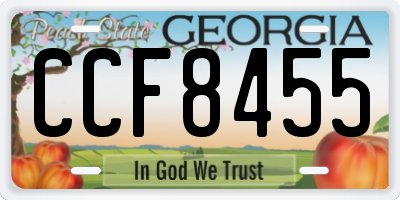 GA license plate CCF8455