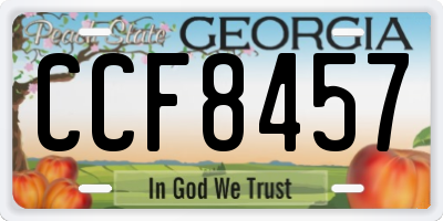 GA license plate CCF8457