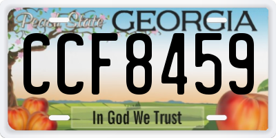 GA license plate CCF8459